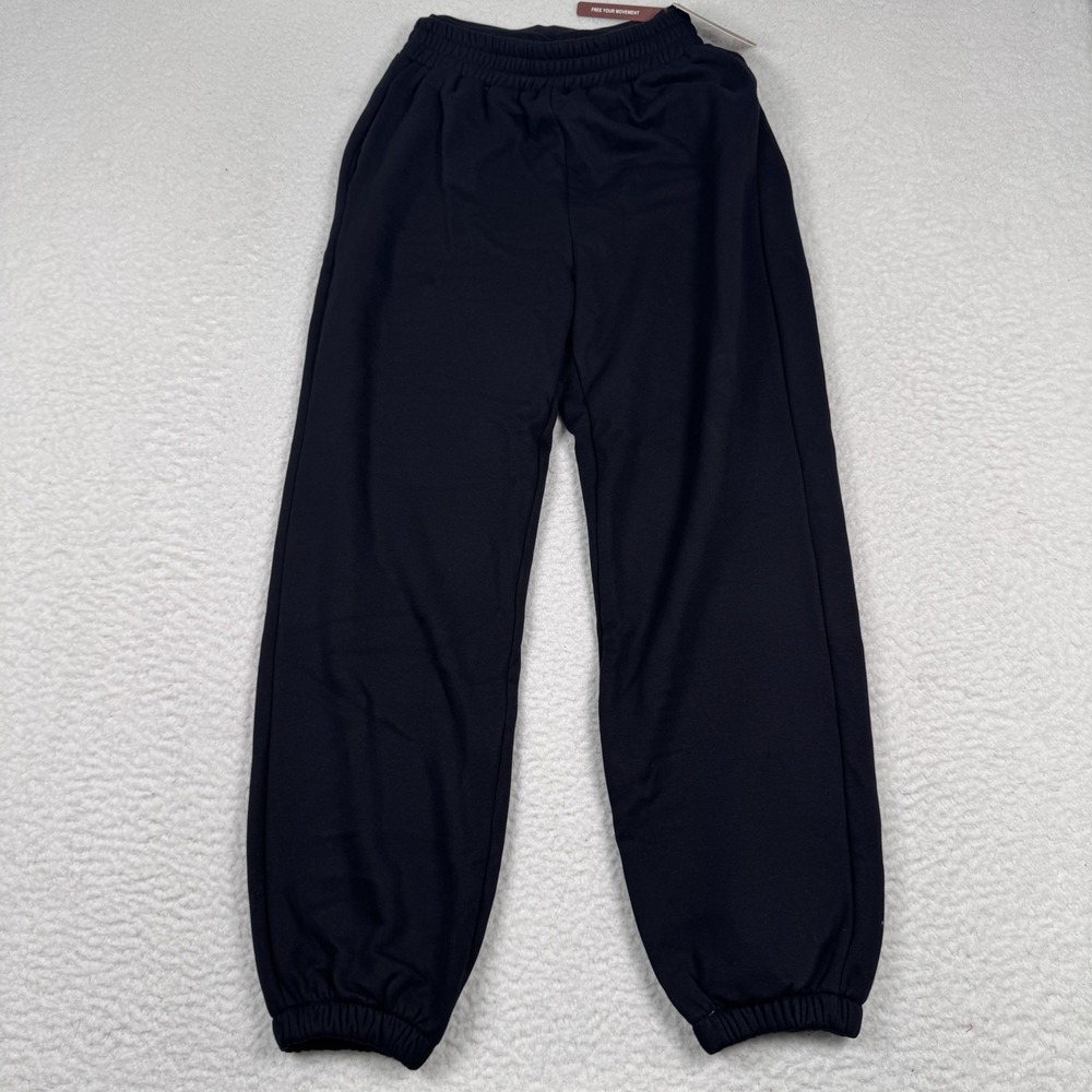 OGL Sweatpants Joggers Double Waistband Women's‎ S Black Lounge Pockets NWT